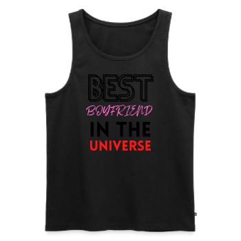 Universe's Best BF - Men's Premium Organic Tank Top - black - Front - AI Model Male 178 light (178cm)