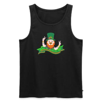 St. Patricks Day Irisch Kleeblatt Kobold Feiertag - Männer Premium Bio Tank Top - Schwarz - Vorne - AI Model Male 178 light (178cm)