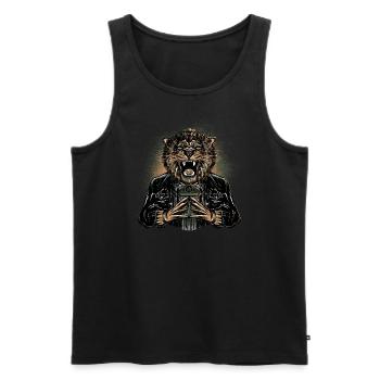 lion claws - Männer Premium Bio Tank Top - Schwarz - Vorne - AI Model Male 178 light (178cm)