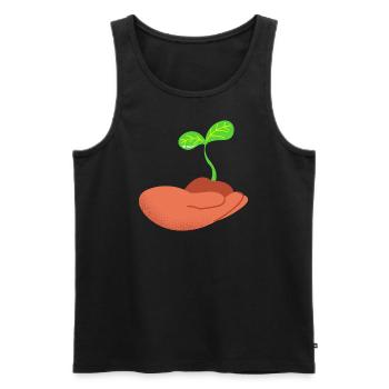 Pflanze - Männer Premium Bio Tank Top - Schwarz - Vorne - Michal (187cm)