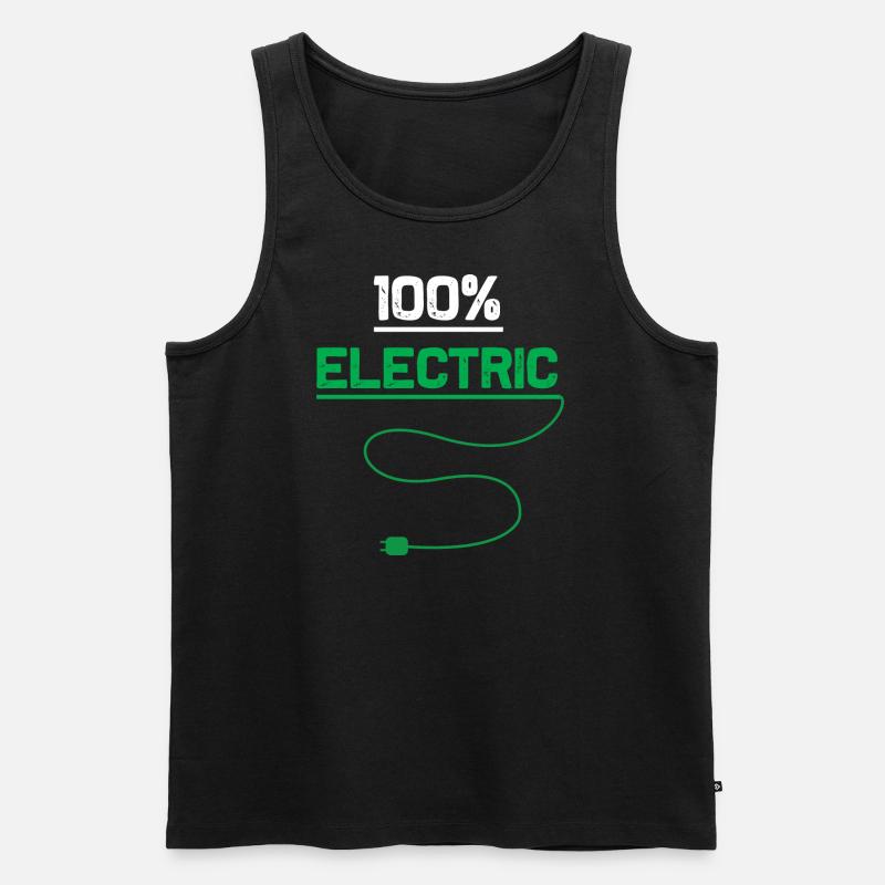 100 electric EAuto - Männer Premium Bio Tank Top - Schwarz