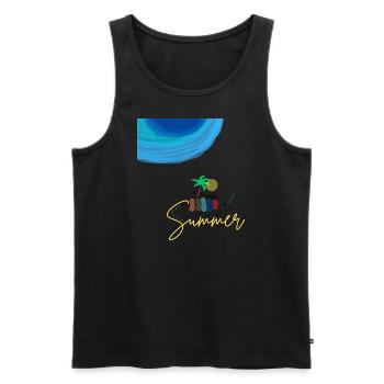 Hello Summer - Männer Premium Bio Tank Top - Schwarz - Vorne - AI Model Male 178 light (178cm)