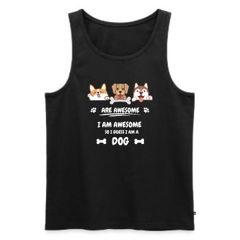 Chiots mignons - Débardeur bio Premium Homme - noir - Devant - AI Model Male 178 light (178cm)