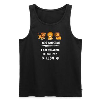 Mignon signe de lion - Débardeur bio Premium Homme - noir - Devant - AI Model Male 178 light (178cm)