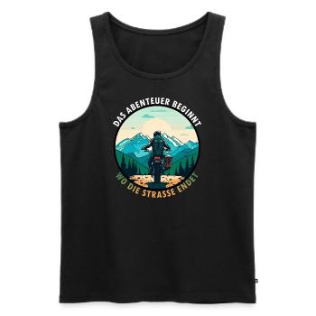 Reiseenduro Abenteuer Adventure Motorrad Reise - Männer Premium Bio Tank Top - Schwarz - Vorne - Michal (187cm)