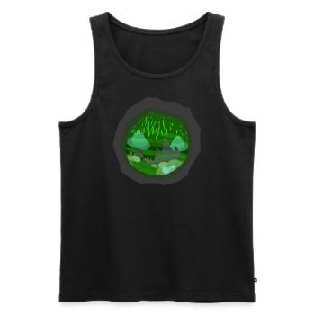 Surreale Höhlenwelt - Männer Premium Bio Tank Top - Schwarz - Vorne - Michal (187cm)
