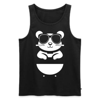 Hamster drôle avec des lunettes de soleil Hamsters - Débardeur bio Premium Homme - noir - Devant - AI Model Male 178 light (178cm)