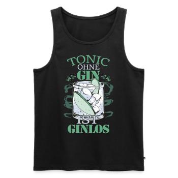 Tonic ohne Gin Ginlos - Männer Premium Bio Tank Top - Schwarz - Vorne - AI Model Male 178 light (178cm)