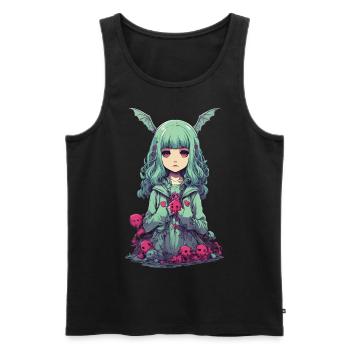 Goth Pastel démon kawaii gothique Anime fille - Débardeur bio Premium Homme - noir - Devant - Michal (187cm)