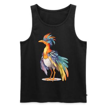 Cute Archaeopteryx Pastel Dino Design - Men's Premium Organic Tank Top - black - Front - AI Model Male 178 light (178cm)