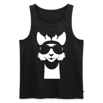 Lustiges Lama mit Sonnenbrille Coole Lamas - Männer Premium Bio Tank Top - Schwarz - Vorne - Michal (187cm)