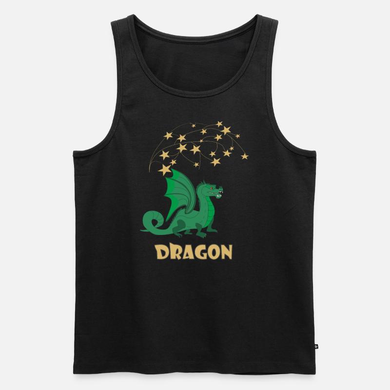 Dragon - Männer Premium Bio Tank Top - Schwarz