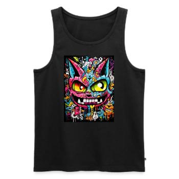 [MB] Frecher Dude - Männer Premium Bio Tank Top - Schwarz - Vorne - AI Model Male 178 light (178cm)