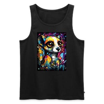 [MB] Friendly Googly-Eyed Adventure - Men's Premium Organic Tank Top - black - Front - AI Model Male 178 light (178cm)
