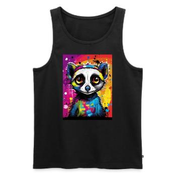 [MB] Verliebtes Erdmännchen: Farbenfrohe Zuneigung - Männer Premium Bio Tank Top - Schwarz - Vorne - AI Model Male 178 light (178cm)
