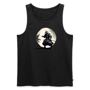Samurai Krieger im Vollmond - Männer Premium Bio Tank Top - Schwarz - Vorne - AI Model Male 178 light (178cm)