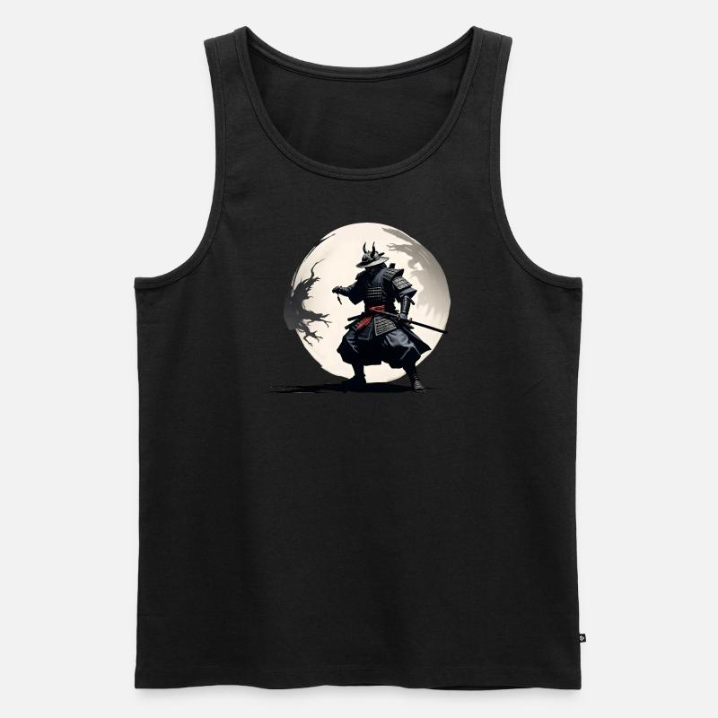 Samurai Krieger im Vollmond - Männer Premium Bio Tank Top - undefined