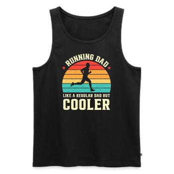 Courir papa comme un père ordinaire mais rétro plus cool - Débardeur bio Premium Homme - noir - Devant - Michal (187cm)