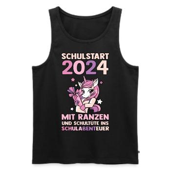 1. Klasse Schulkind Schulanfang Einschulung - Männer Premium Bio Tank Top - Schwarz - Vorne - Michal (187cm)