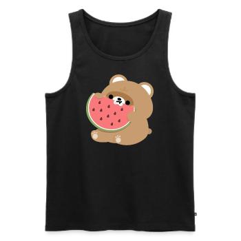 Beaver Watermelon - Men's Premium Organic Tank Top - black - Front - AI Model Male 178 light (178cm)