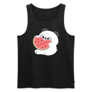 Panda Pastèque - Débardeur bio Premium Homme - noir - Devant - Michal (187cm)
