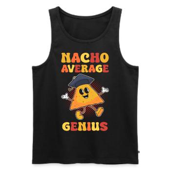 Chips Tortilla Food Nacho Average Genius - Men's Premium Organic Tank Top - black - Front - AI Model Male 178 light (178cm)