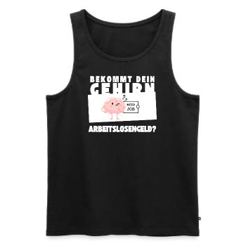 Arbeitsloses Gehirn - Männer Premium Bio Tank Top - Schwarz - Vorne - Michal (187cm)
