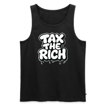 Tax The Rich Graffiti Stil Statement - Männer Premium Bio Tank Top - Schwarz - Vorne - Michal (187cm)
