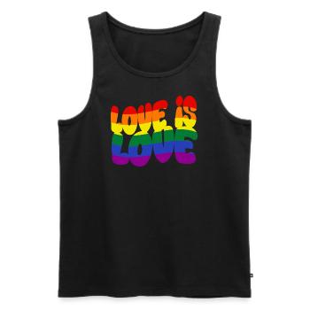 Love is Love – Stolz. Sichtbar. Selbstverständlich - Männer Premium Bio Tank Top - Schwarz - Vorne - AI Model Male 178 light (178cm)