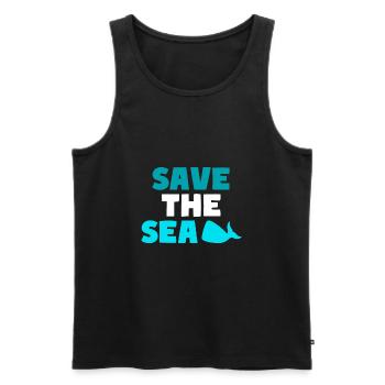 SAVE THE SEA Ozeane Klima Umwelt - Männer Premium Bio Tank Top - Schwarz - Vorne - AI Model Male 178 light (178cm)
