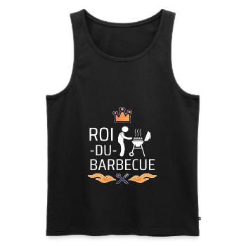 T shirt barbecue roi du barbecue humour cadeau. - Débardeur bio Premium Homme - noir - Devant - Michal (187cm)