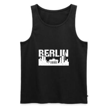 Berlin Skyline Vintage Hauptstadt Berlin - Männer Premium Bio Tank Top - Schwarz - Vorne - AI Model Male 178 light (178cm)