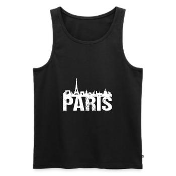 Paris Skyline France Paris - Men's Premium Organic Tank Top - black - Front - AI Model Male 178 light (178cm)