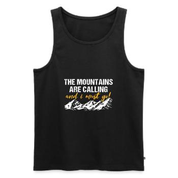 The Mountains Are Calling Hiking Mountains - Men's Premium Organic Tank Top - black - Front - Michal (187cm)