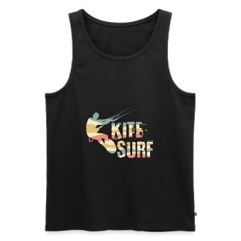 Kiten - Männer Premium Bio Tank Top - Schwarz - Vorne - AI Model Male 178 light (178cm)