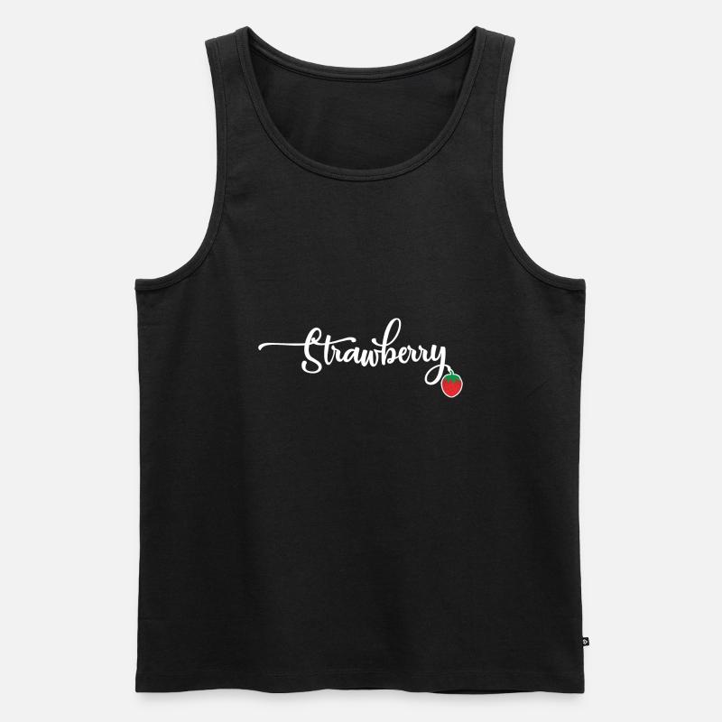 Strawberry - Männer Premium Bio Tank Top - Schwarz