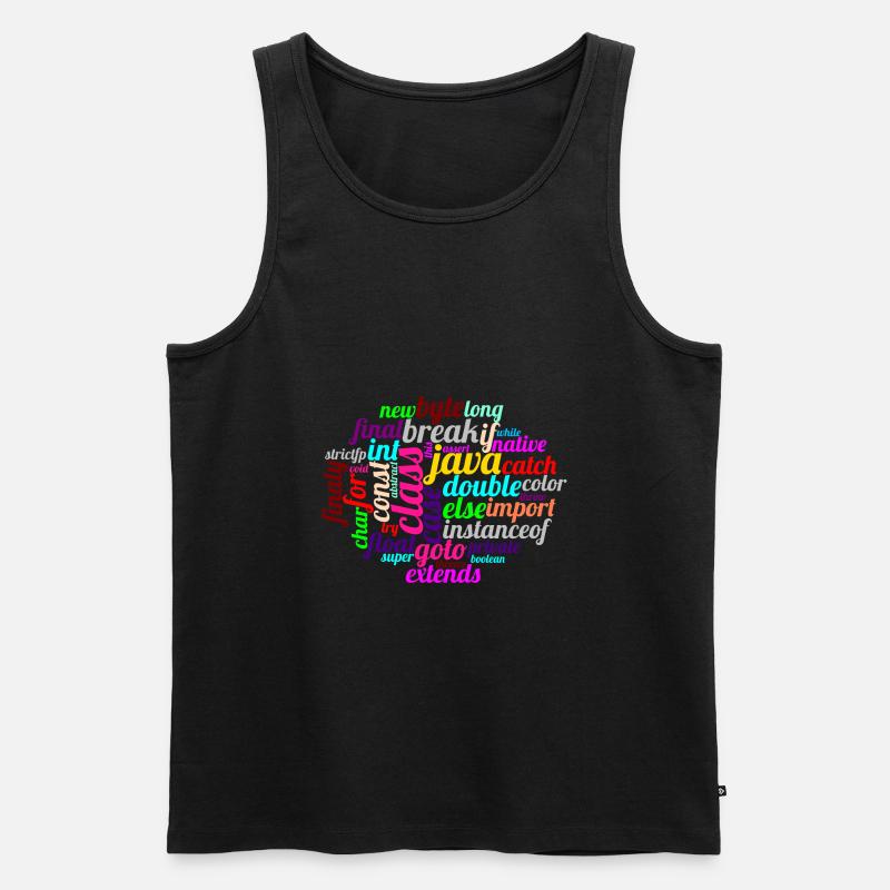 Java WordCloud - Männer Premium Bio Tank Top - Schwarz