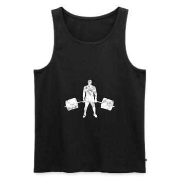Strongman Deadlifts - Men's Premium Organic Tank Top - black - Front - AI Model Male 178 light (178cm)