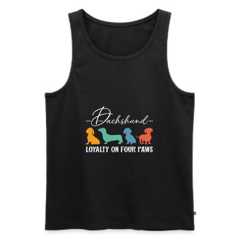 Fidélité teckel Loyauté sur quatre pattes - Débardeur bio Premium Homme - noir - Devant - Michal (187cm)