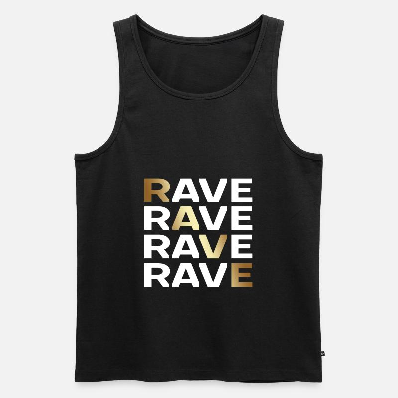 RAVE TECHNO RAVER - Männer Premium Bio Tank Top - Schwarz