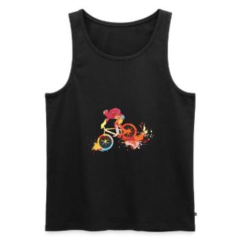 Mountain bike MTB - Men's Premium Organic Tank Top - black - Front - Michal (187cm)