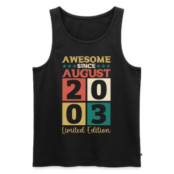 Awesome since August 2003 19th Birthday Gift - Men's Premium Organic Tank Top - black - Front - AI Model Male 178 light (178cm)