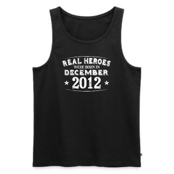 Real Heroes were born in December 2012 Birthday - Men's Premium Organic Tank Top - black - Front - Michal (187cm)