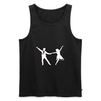 Swing Tanzpaar - Männer Premium Bio Tank Top - Schwarz - Vorne - Michal (187cm)