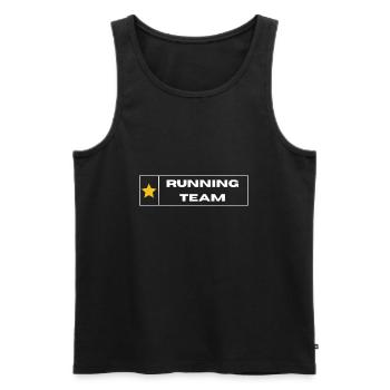 Running Team - Männer Premium Bio Tank Top - Schwarz - Vorne - AI Model Male 178 light (178cm)