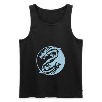Yin Yang Dragons - Débardeur bio Premium Homme - noir - Devant - AI Model Male 178 light (178cm)
