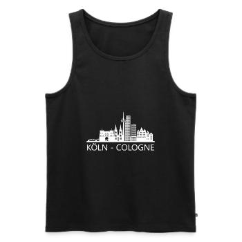 Ville de Cologne Skyline Cologne Ville Allemagne - Débardeur bio Premium Homme - noir - Devant - AI Model Male 178 light (178cm)