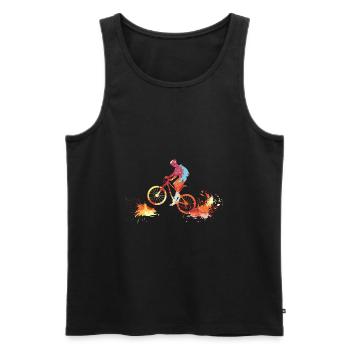 Coureur vtt - Débardeur bio Premium Homme - noir - Devant - Michal (187cm)
