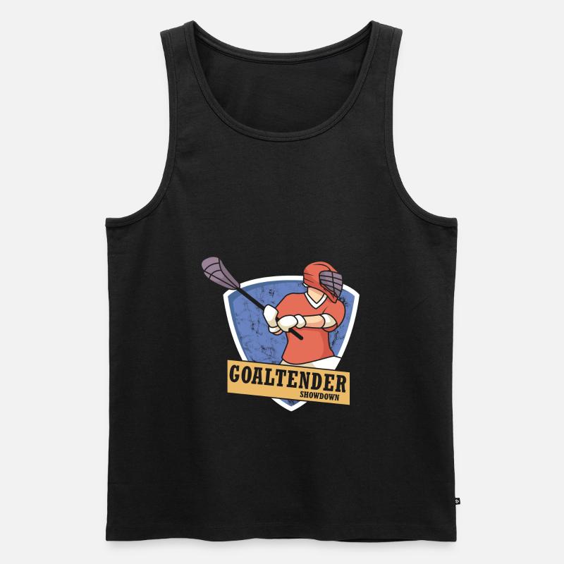 Lacrosse - Männer Premium Bio Tank Top - Schwarz