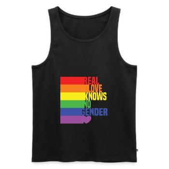 Le vrai amour ne connaît pas de genre LGBTQ Rainbow Heart - Débardeur bio Premium Homme - noir - Devant - Michal (187cm)